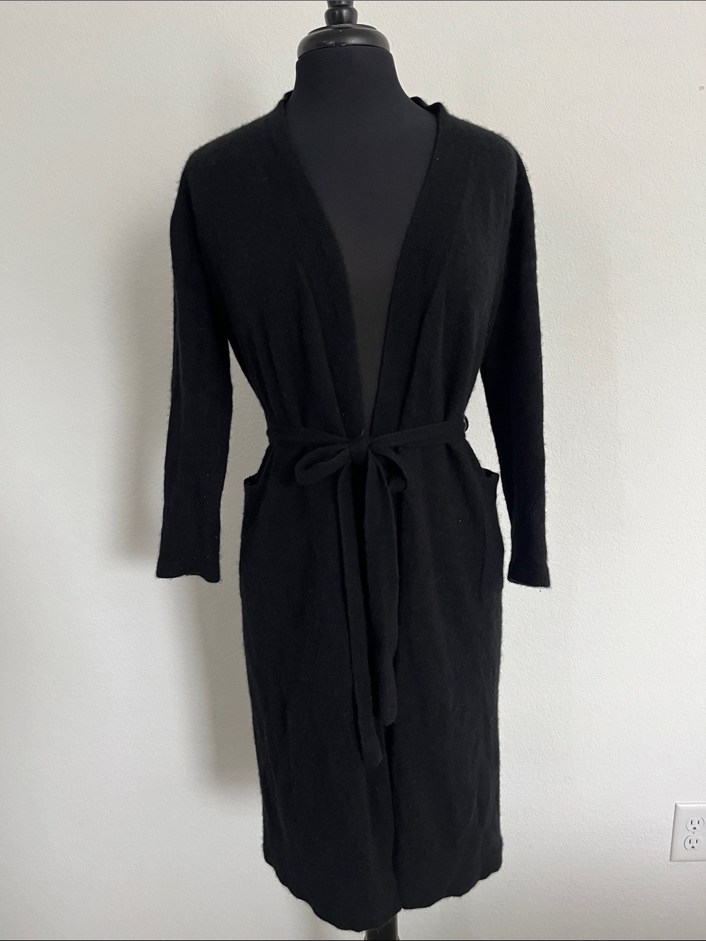 Quince Long Open-Front cashmere Cardigan